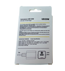 Caricabatteria rapido - 2 porte - USB-C e USB-A da 20W - MKC