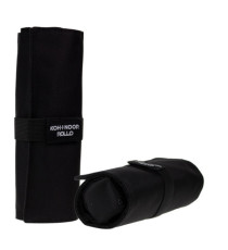 Astuccio arrotolabile Roller - con astuccio zip interno - 24 scomparti - 7,5 x 21,5 cm - tessuto - nero - Koh.I.Noor