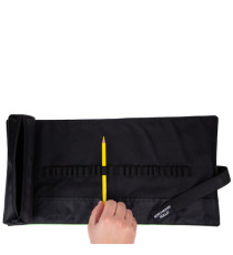 Astuccio arrotolabile Roller - con astuccio zip interno - 24 scomparti - 7,5 x 21,5 cm - tessuto - nero - Koh.I.Noor
