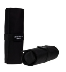 Astuccio arrotolabile Roller - con astuccio zip interno - 24 scomparti - 7,5 x 21,5 cm - tessuto - nero - Koh.I.Noor
