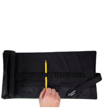 Astuccio arrotolabile Roller - con astuccio zip interno - 24 scomparti - 7,5 x 21,5 cm - tessuto - nero - Koh.I.Noor