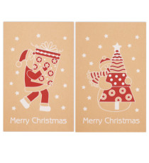 Biglietto Natale - doppio - 9 x 14 cm - cartoncino - fantasie assortite - avana - Rex Sadoch Biglietto Natale - doppio - 9 x 14 cm - cartoncino - fantasie assortite - avana - Rex Sadoch