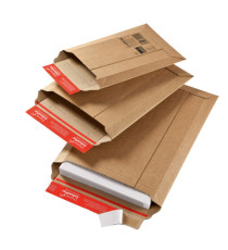 Busta a sacco - in cartone - chiusura autoadesiva - 250 x 340 x 50 mm - avana - Colompac Busta a sacco - in cartone - chiusura autoadesiva - 250 x 340 x 50 mm - avana - Colompac