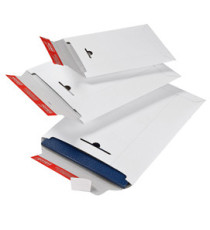 Busta a sacco - in cartone - chiusura autoadesiva - 260 x 345 x 30 mm - bianco - Colompac