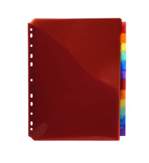 Divisori neutri a 12 tacche - PP - A4 maxi - con portaetichetta - colori assortiti - Exacompta Divisori neutri a 12 tacche - PP - A4 maxi - con portaetichetta - colori assortiti - Exacompta