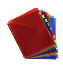Divisori neutri a 12 tacche - PP - A4 maxi - con portaetichetta - colori assortiti - Exacompta Divisori neutri a 12 tacche - PP - A4 maxi - con portaetichetta - colori assortiti - Exacompta