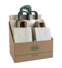 Espositore shopper Carta Erba - formati assortiti - Rex Sadoch - expo 100 pezzi Espositore shopper Carta Erba - formati assortiti - Rex Sadoch - expo 100 pezzi