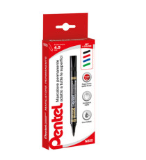 Marcatore permanente N850 - punta tonda - astuccio 4 colori assortiti - linea Amiko - Pentel
