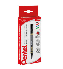 Marcatore permanente N860 - punta scalpello - astuccio 4 colori assortiti - linea Amiko - Pentel Marcatore permanente N860 - punta scalpello - astuccio 4 colori assortiti - linea Amiko - Pentel