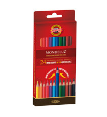 Matite colorate Mondeluz - acquerellabili - diametro mina 3,8 mm - colori assortiti - Koh.I.Noor - astuccio 24 pezzi