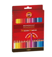 Matite colorate Mondeluz - acquerellabili - diametro mina 3,8 mm - colori assortiti - Koh.I.Noor - astuccio 36 pezzi