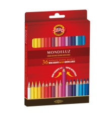 Matite colorate Mondeluz - acquerellabili - diametro mina 3,8 mm - colori assortiti - Koh.I.Noor - astuccio 36 pezzi
