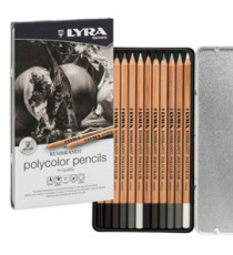 Matite Rembrandt Polycolor - 3,7 mm - colori assortiti - Lyra - astuccio metallo 12 pezzi Matite Rembrandt Polycolor - 3,7 mm - colori assortiti - Lyra - astuccio metallo 12 pezzi