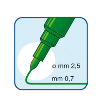 Pennarelli Office - punta feltro - punta fine -  tratto 0,7 mm - verde - Tratto - conf. 12 pezzi Pennarelli Office - punta feltro - punta fine -  tratto 0,7 mm - verde - Tratto - conf. 12 pezzi