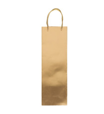 Portabottiglie natale - 12 x 37 x 9 cm - carta metal - oro - Rex Sadoch