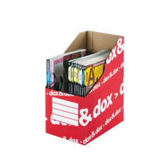 Portariviste Dox&Dox - 17 x 35 x 25 cm - bianco/rosso - Esselte Dox Portariviste Dox&Dox - 17 x 35 x 25 cm - bianco/rosso - Esselte Dox