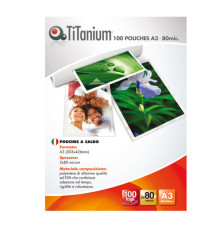 Pouches - A3 - 303x426 mm - 2x80 micron - Titanium - conf. 100 pezzi