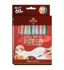 Roller gel colorati - colori fruit - Koh.I.Noor - astuccio 10 roller Roller gel colorati - colori fruit - Koh.I.Noor - astuccio 10 roller