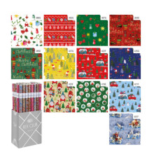 Rotolo carta regalo natale - 2 x 0,70 m - fantasie assortite - Rex Sadoch