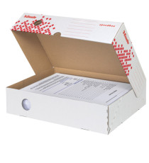 Scatola archivio Speedbox - dorso 8 cm - 35x25 cm - apertura totale - bianco e rosso - Esselte Scatola archivio Speedbox - dorso 8 cm - 35x25 cm - apertura totale - bianco e rosso - Esselte