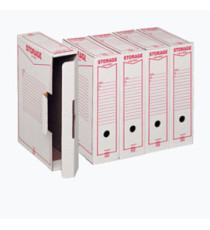 Scatola archivio Storage - A4 - 8,5x31,5x22,3 cm - bianco e rosso - Esselte Dox Scatola archivio Storage - A4 - 8,5x31,5x22,3 cm - bianco e rosso - Esselte Dox