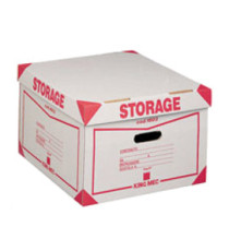 Scatola Storage - con coperchio - 38,5x26,4x39,7 cm - bianco e rosso - Esselte Dox