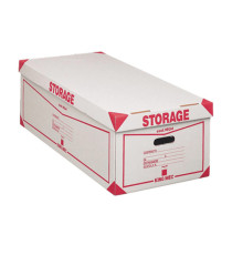 Scatola Storage - con coperchio - 38,5x26,4x75,5 cm - bianco e rosso - Esselte Dox Scatola Storage - con coperchio - 38,5x26,4x75,5 cm - bianco e rosso - Esselte Dox