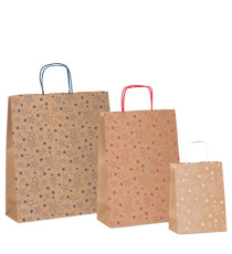 Shopper natale - 16 x 8 x 21 cm - carta kraft - fantasia stelline - colori assortiti - Rex Sadoch Shopper natale - 16 x 8 x 21 cm - carta kraft - fantasia stelline - colori assortiti - Rex Sadoch