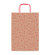 Shopper natale - 26 x 12 x 36 cm - carta kraft - fantasia stelline - rosso - Rex Sadoch Shopper natale - 26 x 12 x 36 cm - carta kraft - fantasia stelline - rosso - Rex Sadoch
