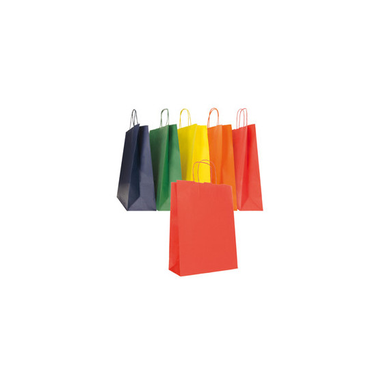 Shopper Twisted - maniglie cordino - 36 x 12 x 41 cm - carta biokraft - colori assortiti autunno/inverno - Mainetti Bags