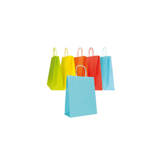 Shopper Twisted - maniglie cordino - 36 x 12 x 41 cm - carta biokraft - colori assortiti primavera/estate - Mainetti Bag
