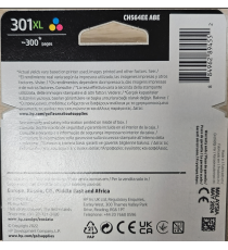 Originale HP 301XL colore con SCADENZA MAGGIO 2024 cartuccia Hp CH564EE alta capacità 301C colore capacità 300 pagine Originale HP 301XL colore con SCADENZA MAGGIO 2024 cartuccia Hp CH564EE alta capacità 301C colore capacità 300 pagine