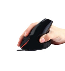 Mouse ergonomico verticale Ewent EW3156 nero, ottico con cavo usb da 1.25mt, 5 tasti + rotella 1000dpi