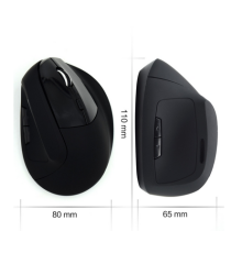 Mouse wireless ergonomico verticale Ewent EW3158 nero, con batteria al litio ricaricabile 5 tasti + rotella fino a 1600dpi