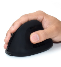 Mouse wireless ergonomico verticale Ewent EW3158 nero, con batteria al litio ricaricabile 5 tasti + rotella fino a 1600dpi