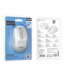 Mouse wireless usb Hoco GM28 bianco e argento - ergonomico ottico 4 tasti + rotella - wifi 2,4ghz - fino a 1600dpi Mouse wireless usb Hoco GM28 bianco e argento - ergonomico ottico 4 tasti + rotella - wifi 2,4ghz - fino a 1600dpi