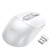 Mouse wireless usb Hoco GM28 bianco e argento - ergonomico ottico 4 tasti + rotella - wifi 2,4ghz - fino a 1600dpi Mouse wireless usb Hoco GM28 bianco e argento - ergonomico ottico 4 tasti + rotella - wifi 2,4ghz - fino a 1600dpi