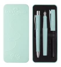 Set stilo B Poly Pen + sfera Poly Ball - punta 0,7 mm - fusto caribic blue - Faber-Castell Set stilo B Poly Pen + sfera Poly Ball - punta 0,7 mm - fusto caribic blue - Faber-Castell