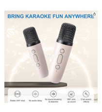 Altoparlante speaker bluetooth 5.2 5W karaoke con 2 microfon1, casse stile retrò, ricarica usb-c, autonomia 12 ore, fino a 10mt Altoparlante speaker bluetooth 5.2 5W karaoke con 2 microfon1, casse stile retrò, ricarica usb-c, autonomia 12 ore, fino a 10mt