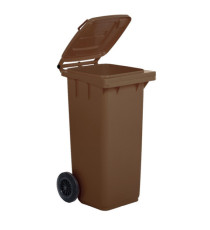 Bidone carrellato - 48x55x93 cm - 120 L - marrone - Mobil Plastic