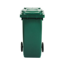 Bidone carrellato - 58x73x107 cm - 240 L - verde scuro - Mobil Plastic