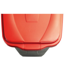 Bidone mobile - 49x54x85 cm - con chiusura a clip - 100 L - grigio/rosso - Mobil Plastic Bidone mobile - 49x54x85 cm - con chiusura a clip - 100 L - grigio/rosso - Mobil Plastic