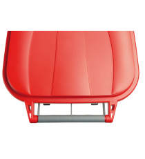 Bidone mobile - 49x54x85 cm - con chiusura a clip - 100 L - grigio/rosso - Mobil Plastic Bidone mobile - 49x54x85 cm - con chiusura a clip - 100 L - grigio/rosso - Mobil Plastic