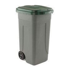 Bidone mobile - con chiusura a clip - 49x54x85 cm - 100 L - grigio/verde - Mobil Plastic Bidone mobile - con chiusura a clip - 49x54x85 cm - 100 L - grigio/verde - Mobil Plastic