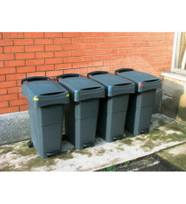 Bidone mobile a pedale - 40x65x81 cm - 80 L - PPL - bianco - Mobil Plastic Bidone mobile a pedale - 40x65x81 cm - 80 L - PPL - bianco - Mobil Plastic