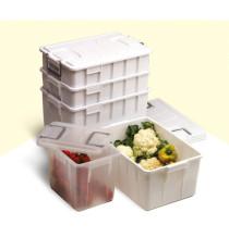 Contenitore Foodbox con coperchio - 58x38x38 cm - 60 L - PPL riciclabile - bianco - Mobil Plastic