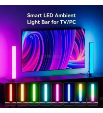 Barre luminose led smart con telecomando per tv e pc, colonne rgb dinamiche, cambi di luci a ritmo del suono 4,1x3,5x24,8cm Barre luminose led smart con telecomando per tv e pc, colonne rgb dinamiche, cambi di luci a ritmo del suono 4,1x3,5x24,8cm