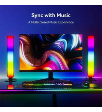 Barre luminose led smart con telecomando per tv e pc, colonne rgb dinamiche, cambi di luci a ritmo del suono 4,1x3,5x24,8cm