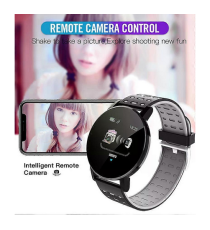 Smartwatch 119S plus rosso e nero Touchscreen Bluetooth 4.0 orologio attività sportive, frequenza cardiaca, fitness tracker