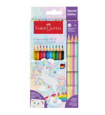Astuccio 10 matite Colour Grip + 3 matite Sparkle - colori assortiti - Faber-Castell Astuccio 10 matite Colour Grip + 3 matite Sparkle - colori assortiti - Faber-Castell